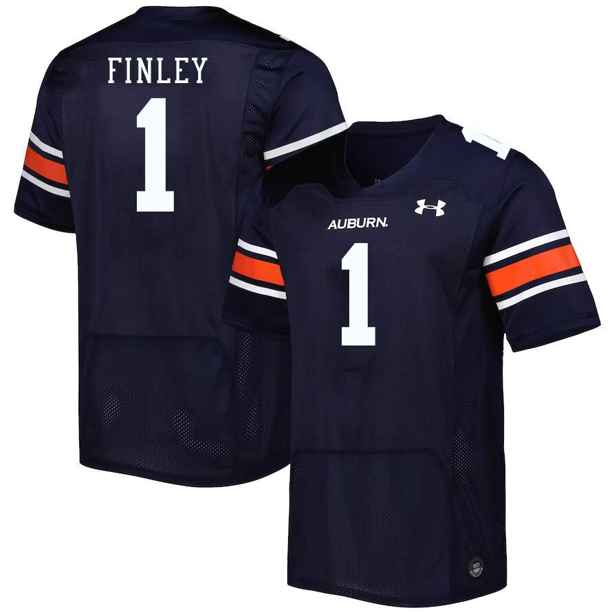 Men #1 T.J. Finley Auburn Tigers College Football Jerseys Stitched-Navy